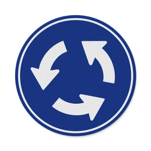 Verkeersbord D01 - Ø 80 cm / Rijrichting rotonde
