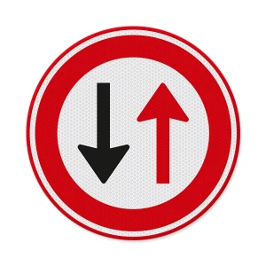 Verkeersbord F05 - Voorrang verlenen tegemoetkomend verkeer