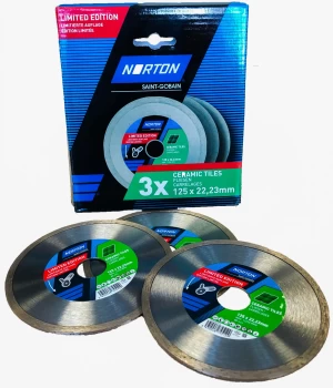 3 x Diamantzaagblad Norton Clipper Ceramic 125 x 22,23 mm