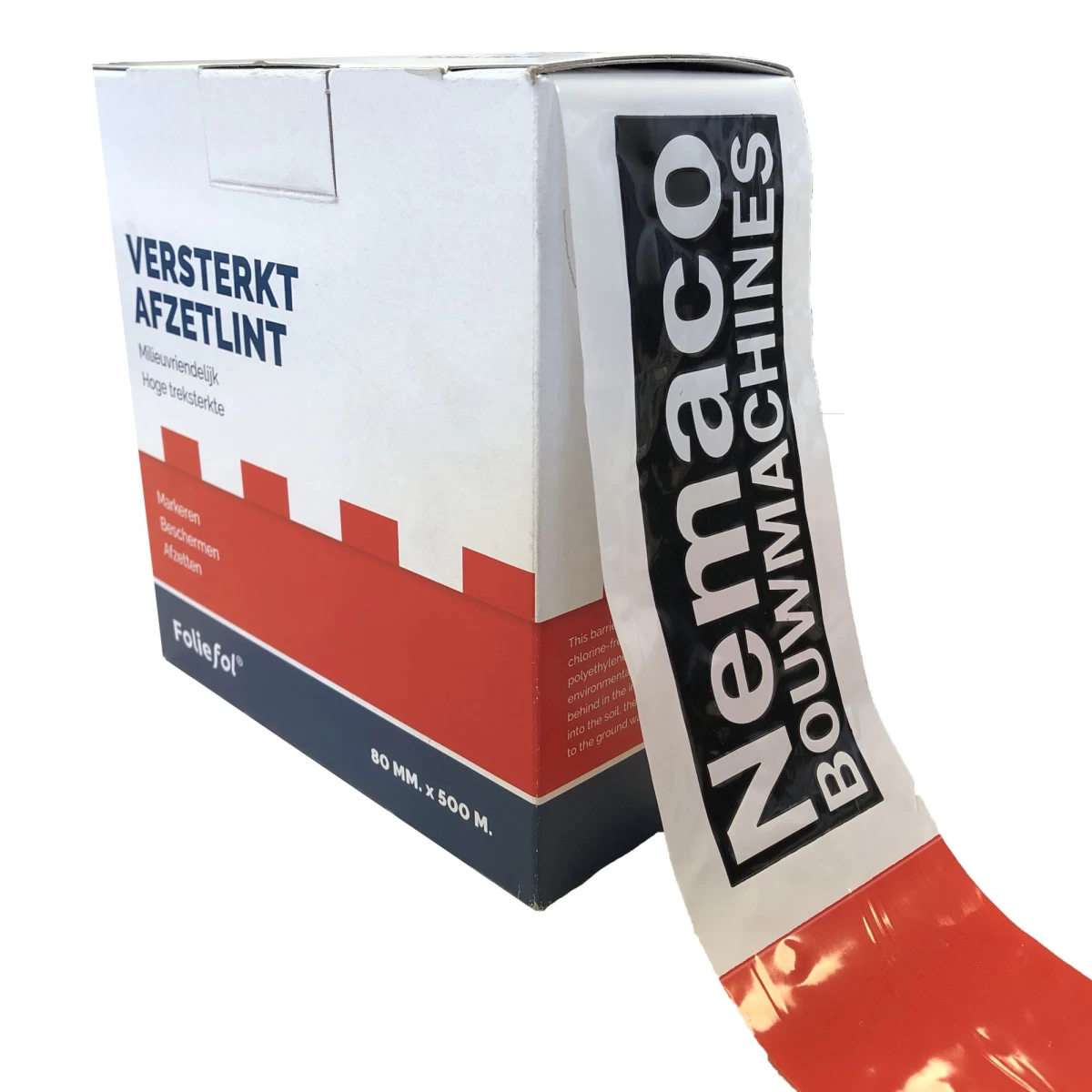 Afzetlint rood / wit 500 meter Nemaco