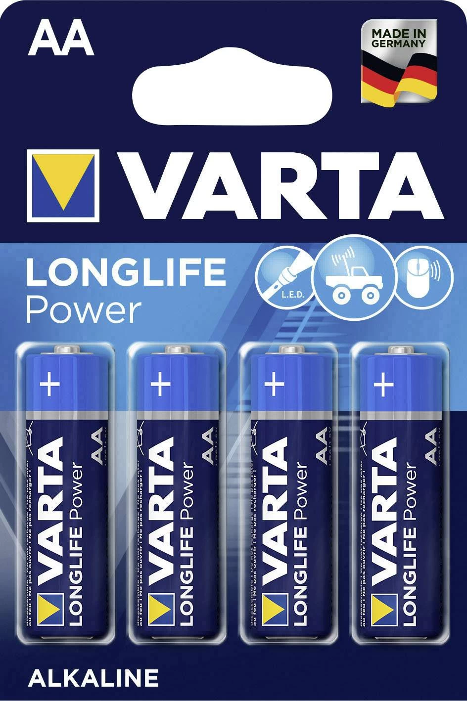 Batterij Longlife Power AA 4 Stuks Varta