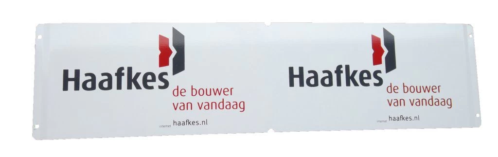 Bedrijfsnaambordje bouwhek