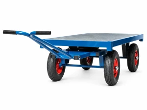 Handtrekwagen met luchtbanden en stalen bovendek 2000 x 1000 mm Frami