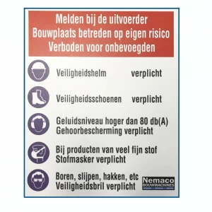 Bouwbord veiligheid Nemaco
