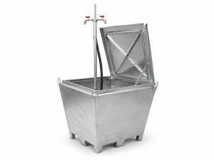 Bouwwaterput met heftruck opname