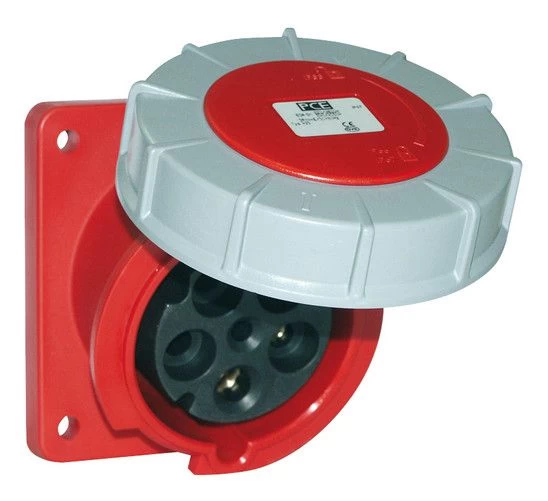 CEE inbouwcontactdoos schuin 400 volt 5P 63A Keraf
