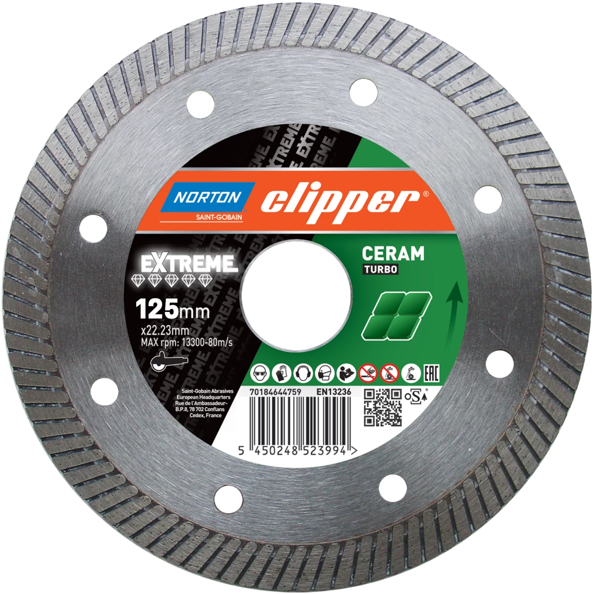 Diamantzaagblad Norton Clipper Extreme Ceramic 125 x 22,23 mm