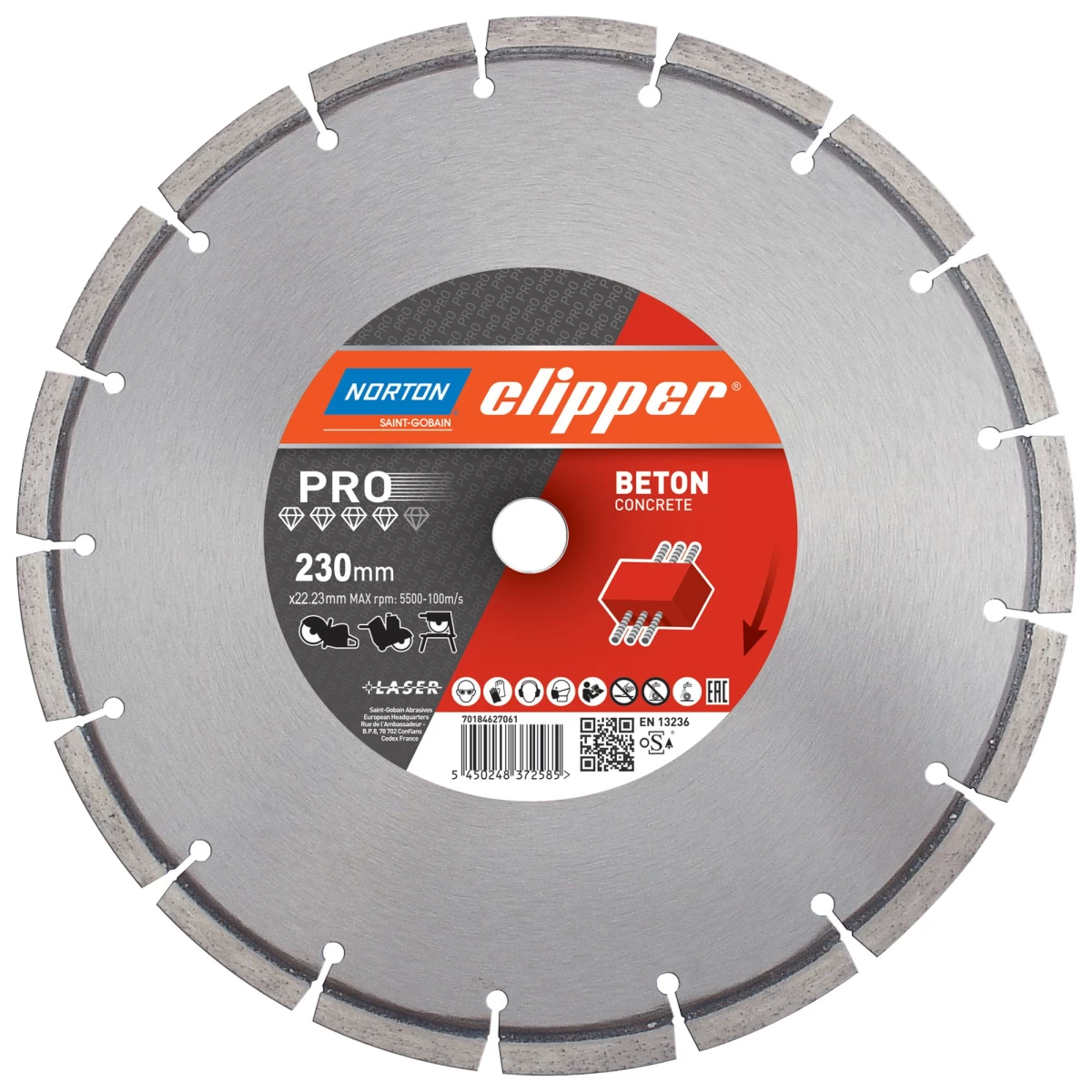 Diamantzaagblad Norton Clipper Pro Beton 230 x 22,23 mm