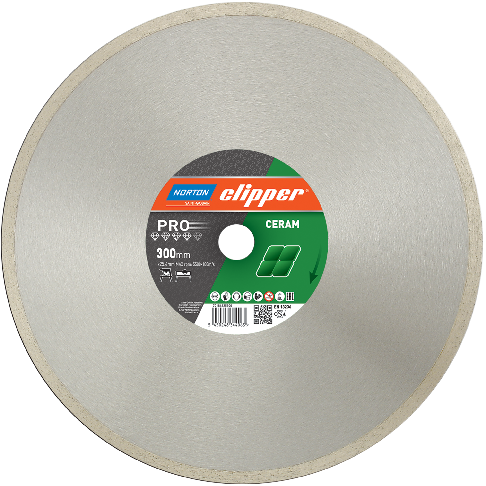 Diamantzaagblad Norton Clipper Pro Ceramic 300 x 25,4 mm - Diamantzaagbladen voor keramiek - Diamantzaagbladen voor keramiek
