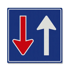 Verkeersbord F06 -  60 x 60 cm / Voorrang tegemoetkomend verkeer