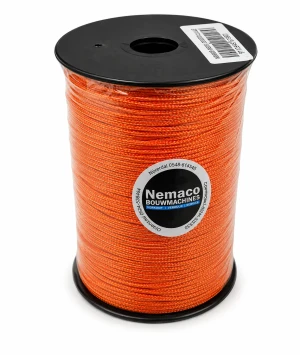 Gevlochten uitzetkoord 200 meter oranje
