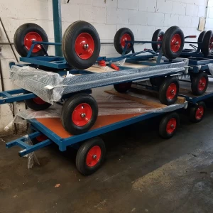 Handtrekwagen met luchtbanden en stalen bovendek 2000 x 1000 mm Frami