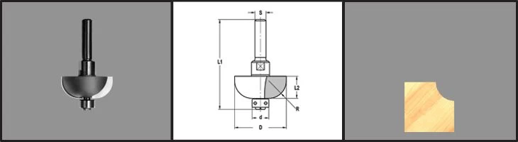 HW halfholprofielfrees R=9,5mm met lager