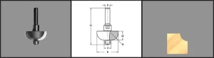 HW halfholprofielfrees R=5mm met lager