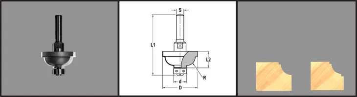 HW Hollijstprofielfrees R=9,5 met lager