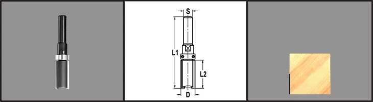 HW Kantenfrees 12,7x25mm met lager aan schacht-zijde