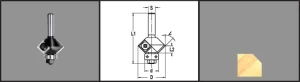HW Keermesfasefrees 45° met lager 15,9mm