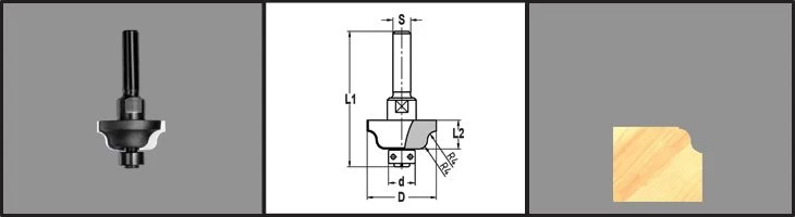 HW Lijstfrees R=4 met lager 12mm