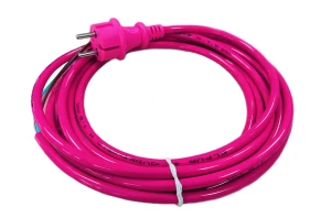 Aansluitsnoer 2 x 1.5 mm² 5 meter 230 volt roze
