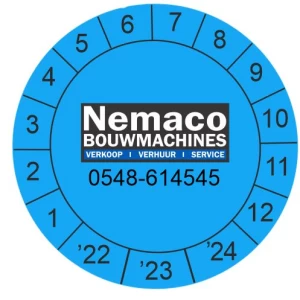 Keuringsstickers ø 40 mm NEN3140 met eigen logo