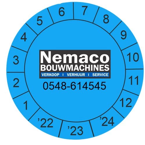 Keuringsstickers ø 40 mm NEN3140 met eigen logo