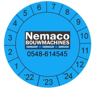 Keuringsstickers ø 20 mm NEN3140 met eigen logo