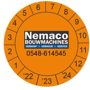 Keuringsstickers ø 30 mm NEN3140 met eigen logo