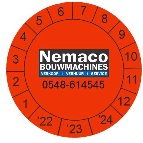Keuringsstickers ø 30 mm NEN3140 met eigen logo