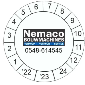Keuringsstickers ø 40 mm NEN3140 met eigen logo