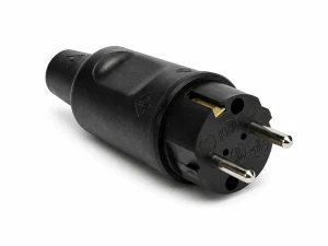 Kopp rubberen stekker 230V RA zwart, IP44