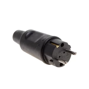 Kopp rubberen stekker 230V RA zwart, IP44