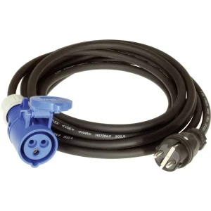 Koppelsnoer 5 mtr blauw contra euro 3 x 2,5 mm