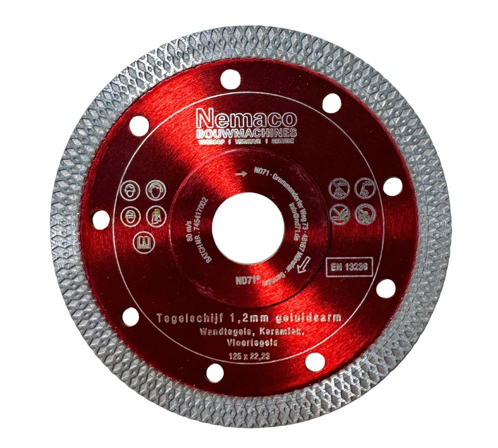 Nemaco diamantzaagblad 125 x 22,2 mm voor tegels