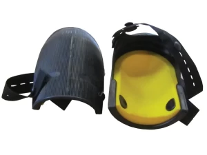 Nierhaus kniebeschermers twee knoppen geel