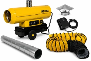 Oklima SE 200 heteluchtkanon indirect gestookt complete set