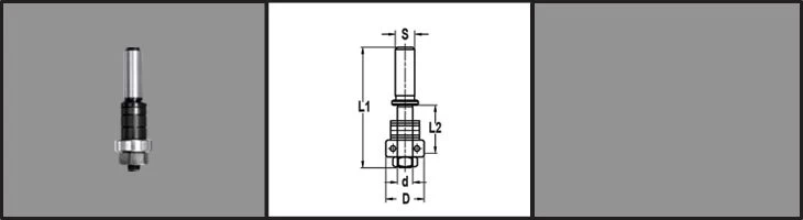 Spindel 6,35mm met geleide lager 15,9mm