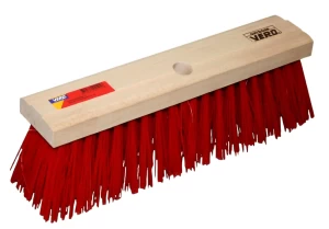 Straatbezem kunststof rood 40cm