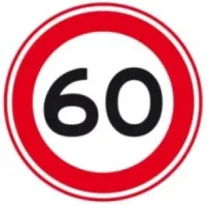 Verkeersbord A01 - 60 Ø 60 cm / Maximum snelheid 60 km