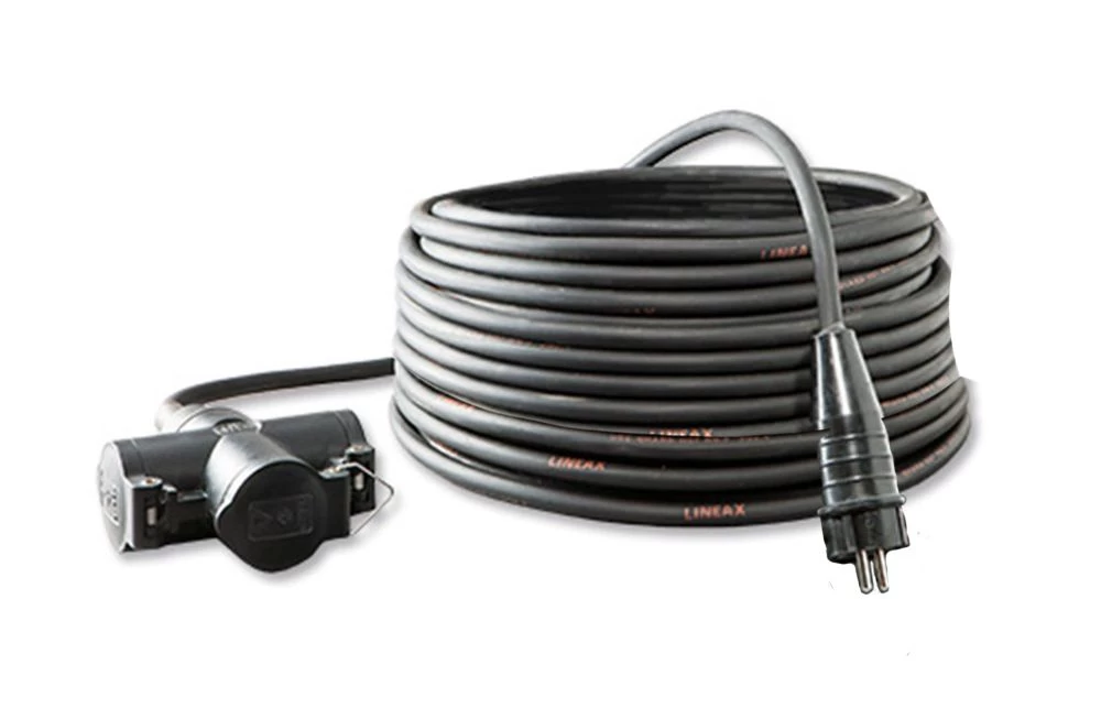 Verlengkabel 3 x 2.5 mm² 10 meter incl. drieweg contrastekker 230 volt